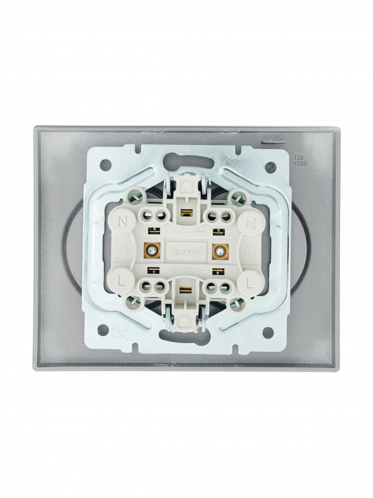 Розетка побутова без заземлення Lezard Vesna IP20 сірий 742-3500-128B