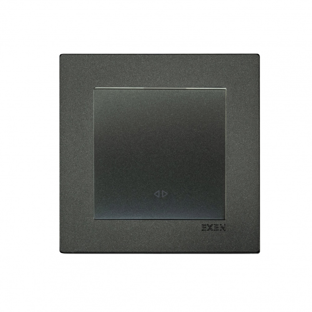 Выключатель перекрестный одноклавишный EXEN Karell без подсветки антрацит 290-001302-214