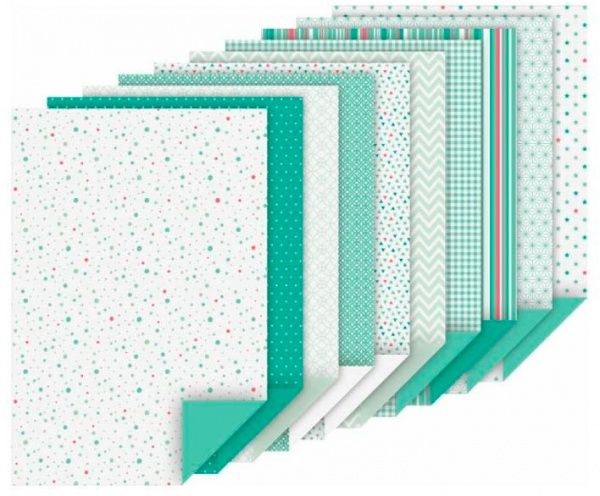 Набір дизайнерського паперу м'ятний матовий 20 шт А4 (21х29,7 см) 100-220г/м2 Heyda