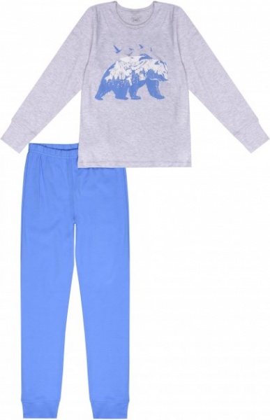 Піжама дитяча дитячі Фламінго р.158 синій із сірим 