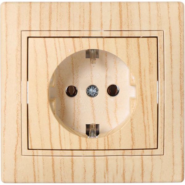 Розетка із заземленням Lezard Mira без кришки дуб вибілений матовий 701-5252-122B