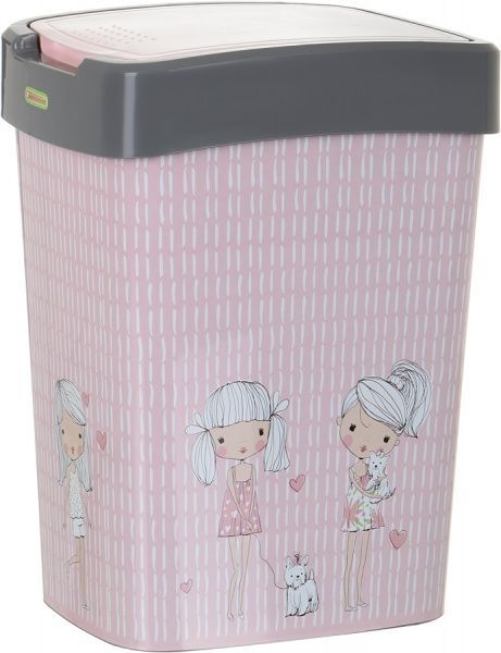 Контейнер для мусора Алеана Алеана Девочки 18 л розовый/серый 121067