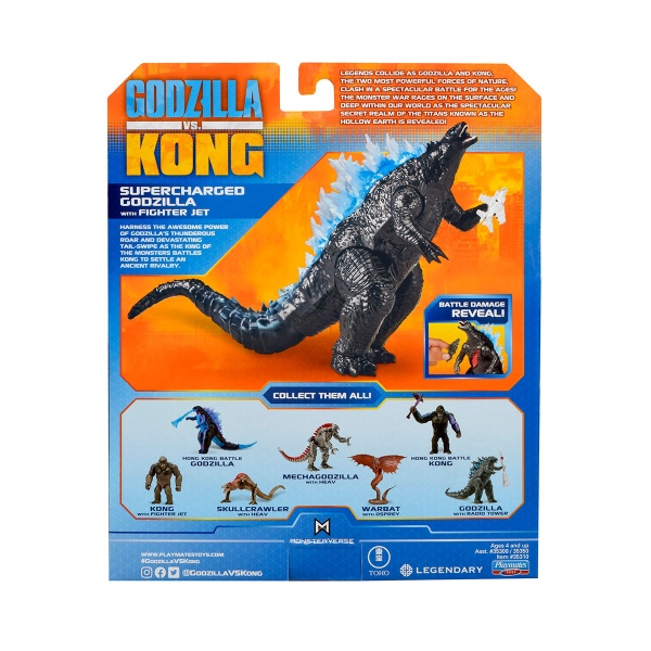 Игрушка GODZILLA VS. KONG Годзилла с суперэнергией и с истребителем 35310 