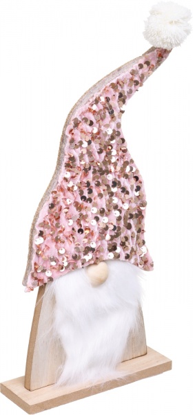Статуэтка декоративная Санта розовая 32 см 