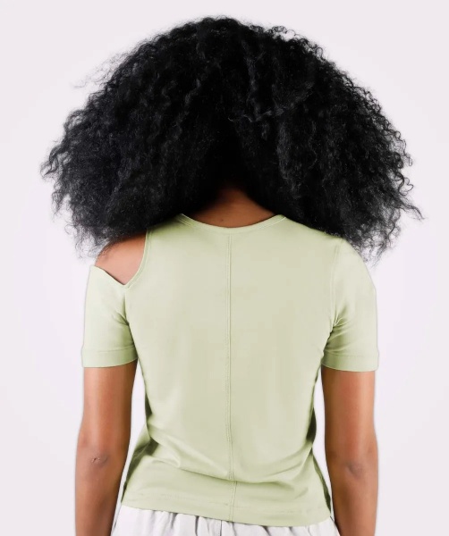 Футболка Converse Twisted Knits Slim Asymmetrical Tee 10023192-A03 р.XS зелений