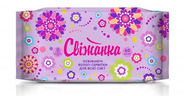 Влажные салфетки Свіжанка освежающие с алоэ 60 шт.
