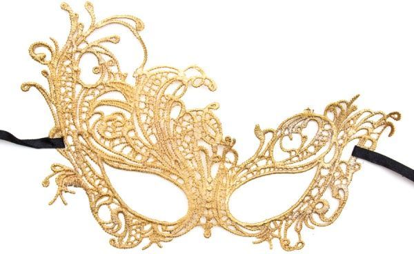 Маска карнавальная золотая 24х14 см № 3 