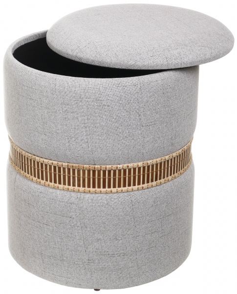 Сундук-пуф Бамбук 37x37x46 см серый 