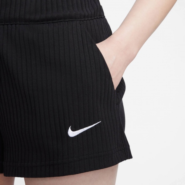 Шорты Nike W NSW RIB JRSY SHORT DV7862-010 р. M черный