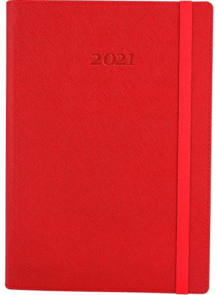 Дневник датированный 2021, CROSS, красный, А5, мягкая обложка с резинкой Optima O25235-03 