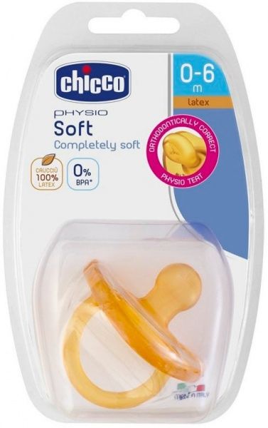Пустушка Chicco Physio Soft латексна від 0 до 6 місяців 1 шт