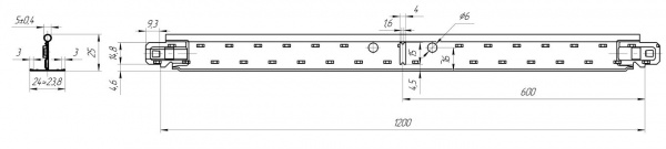 Профиль KRAFT Fortis T-24 1200x25x24 мм графит