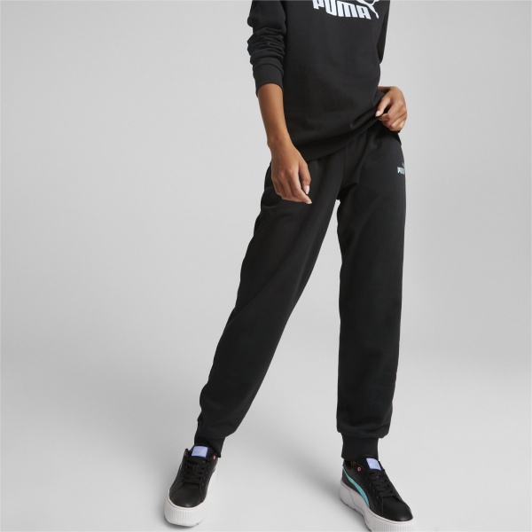Брюки Puma ESS+ METALLIC PANTS FL PUMA BLACK-SILVER 84995951 р. S черный