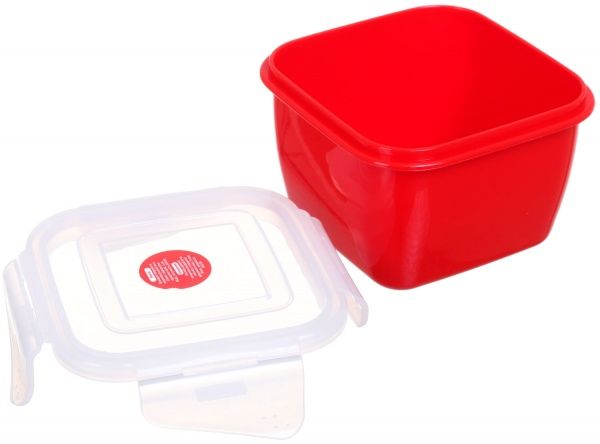 Контейнер Фієста 450 мл квадратний червоний Алеана