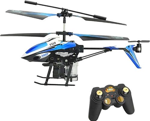 Гелікоптер на ІЧ-керуванні WL Toys Spray 3-к мікро водяна гармата синій WL-V319b