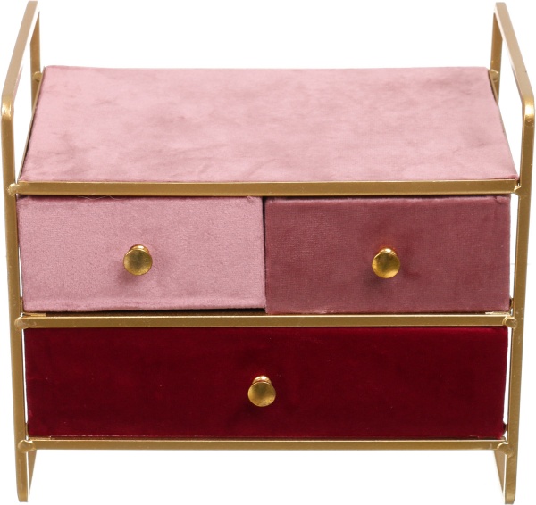 Комод-органайзер 3 ящика 21x14x18 см пудровый