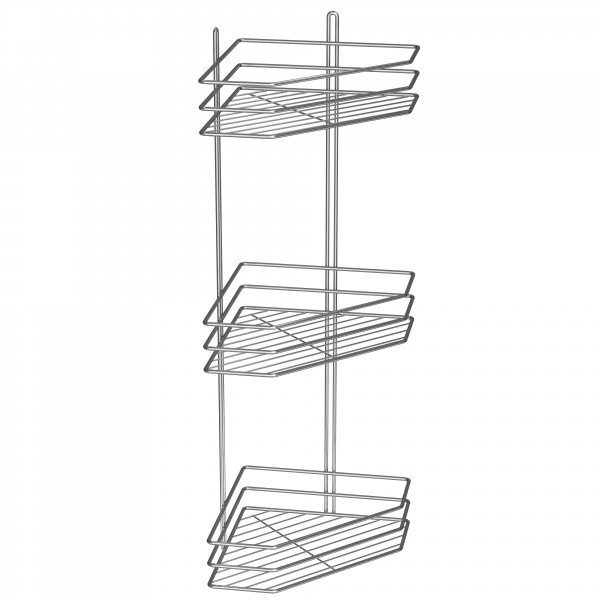 Полиця кутова 3-ярусна 25 см хром 