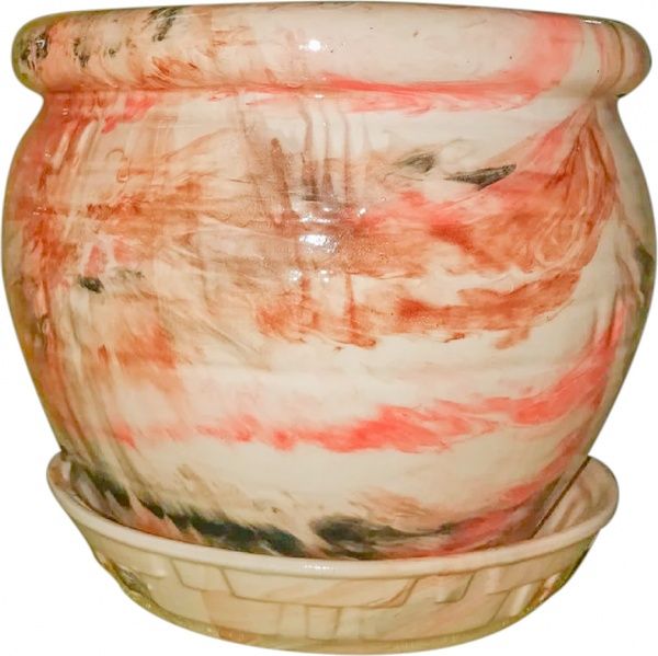 Горшок керамический Малахит 10л разноцветный 