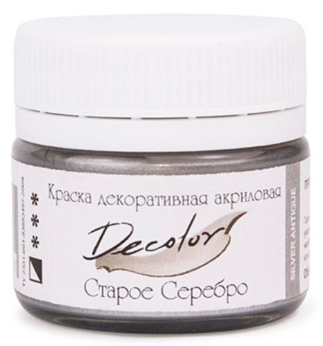 Акрил для декора Старое Серебро 20 мл Деколор ТАИР