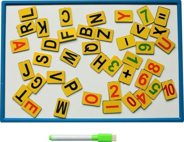 Доска магнитная 308 x 207 + набор магнитных цифр и английских букв 