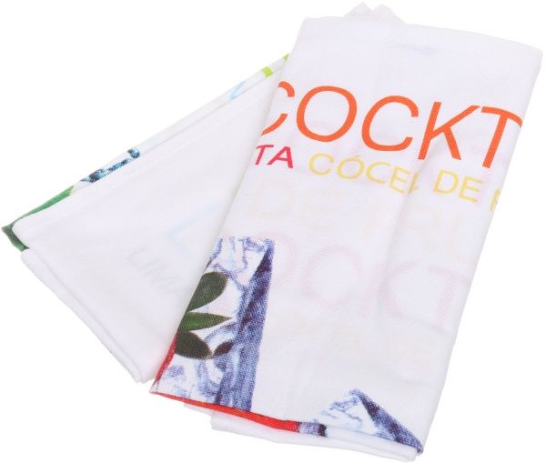 Набір рушників кухонних Коктейль мікс + Лайм 2 шт. 40x60 см Homeline білий із малюнком 