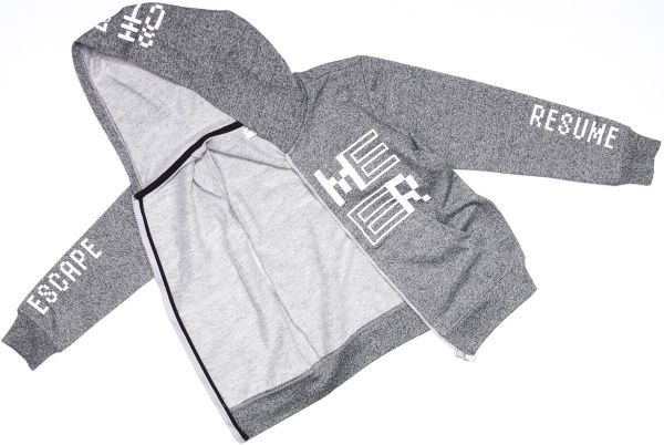 Свитшот LINCOLN&SHARKS р.158 серый с белым 