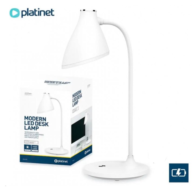 Настольная лампа PLATINET 1x5 Вт белый