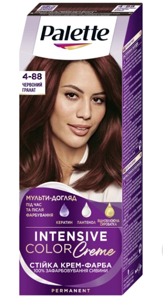 Крем-фарба для волосся Palette Intensive Color Creme (Інтенсивний колір) 4-88 (RF3) червоний гранат 110 мл