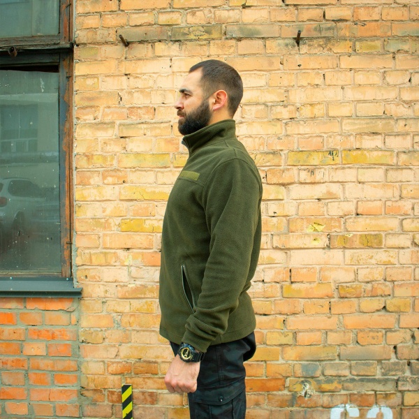 Кофта UkrCossacks на блискавці флісова чоловіча тактична 1.0 р. XXL хакі