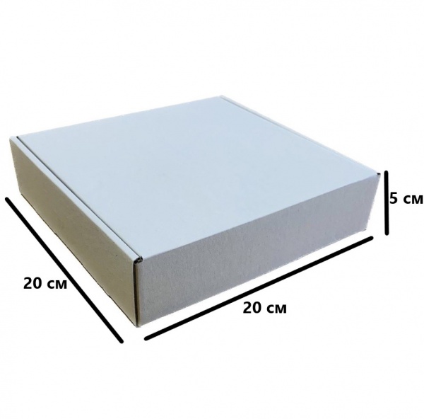 Гофроящик самосборный Т22 белый 200x200x50 мм