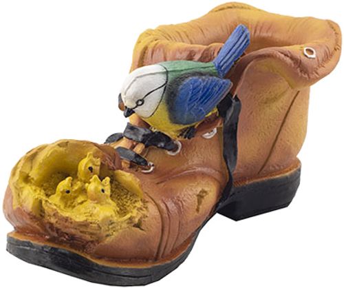 Кашпо декоративне Черевик з синичкою 