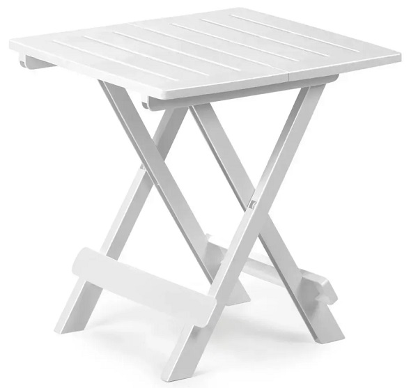 Стол пластиковый ProGarden ADIGE раскладной 44x44x50 белый ADI080BI