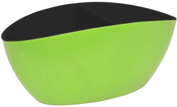 Вазон пластиковый Алеана Каноэ со вставкой овальный оливковый 