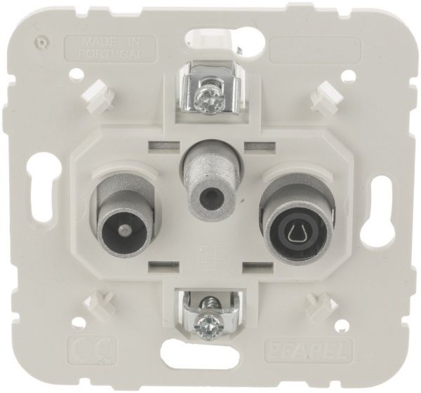 Розетка TV+R+SAT кінцева Efapel Logus слонова кістка