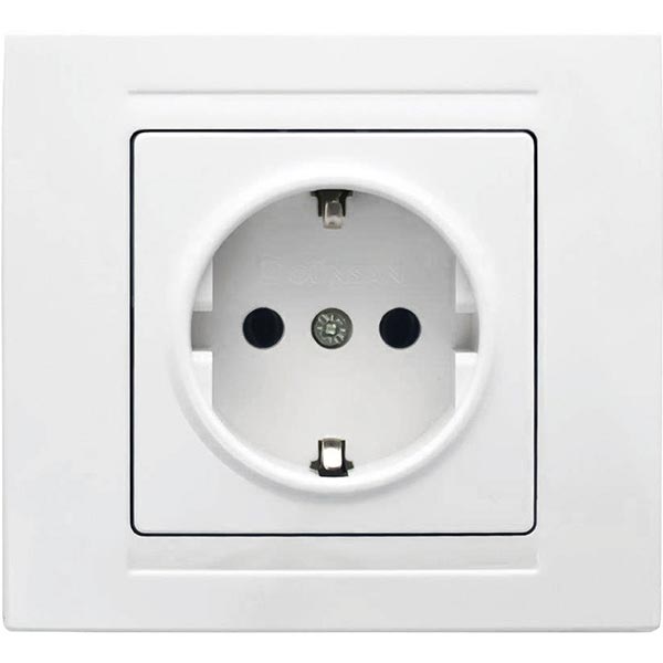Розетка с заземлением Gunsan Moderna без шторок белый MD 29 11 115
