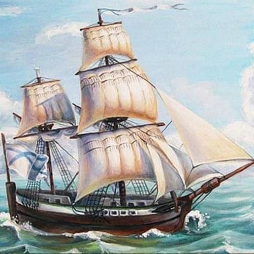 Набір для творчості зі стразами на підрамнику На всіх вітрилах 30x30 см Діамантові ручки 