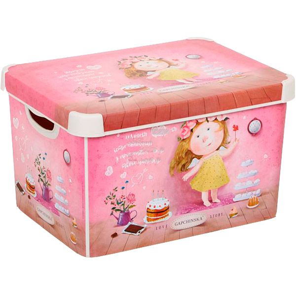 Контейнер пластиковий Curver Love story Gapchinska L рожевий 230x300x400 мм