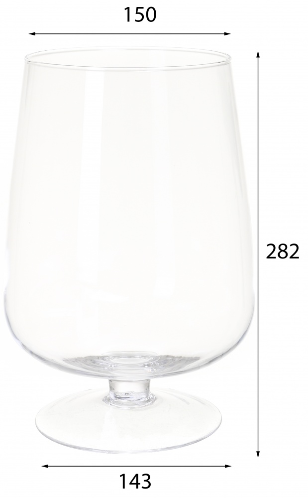 Ваза стеклянная Wrzesniak Glassworks 15-2949B 28 см прозрачная