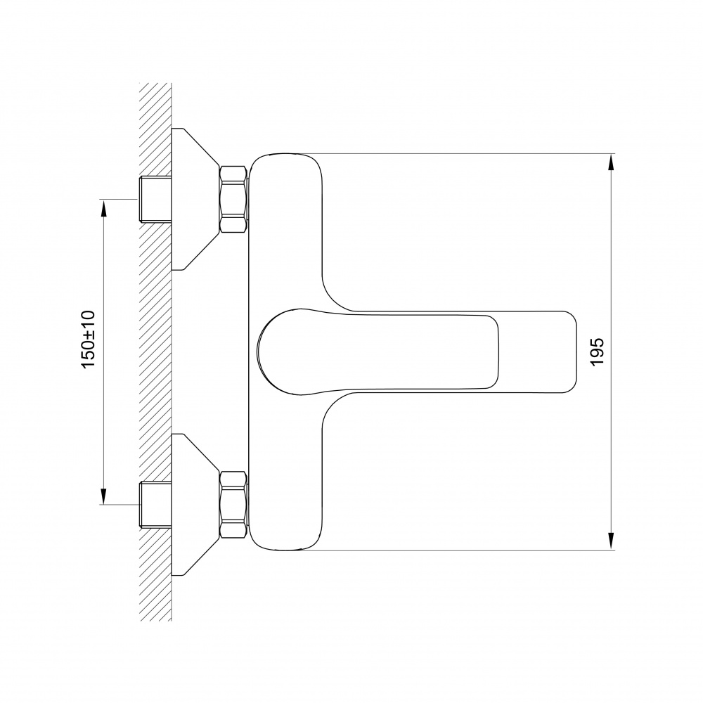 Змішувач для ванни Koller Pool Kvadro Start, чорний матовий (1136300605)