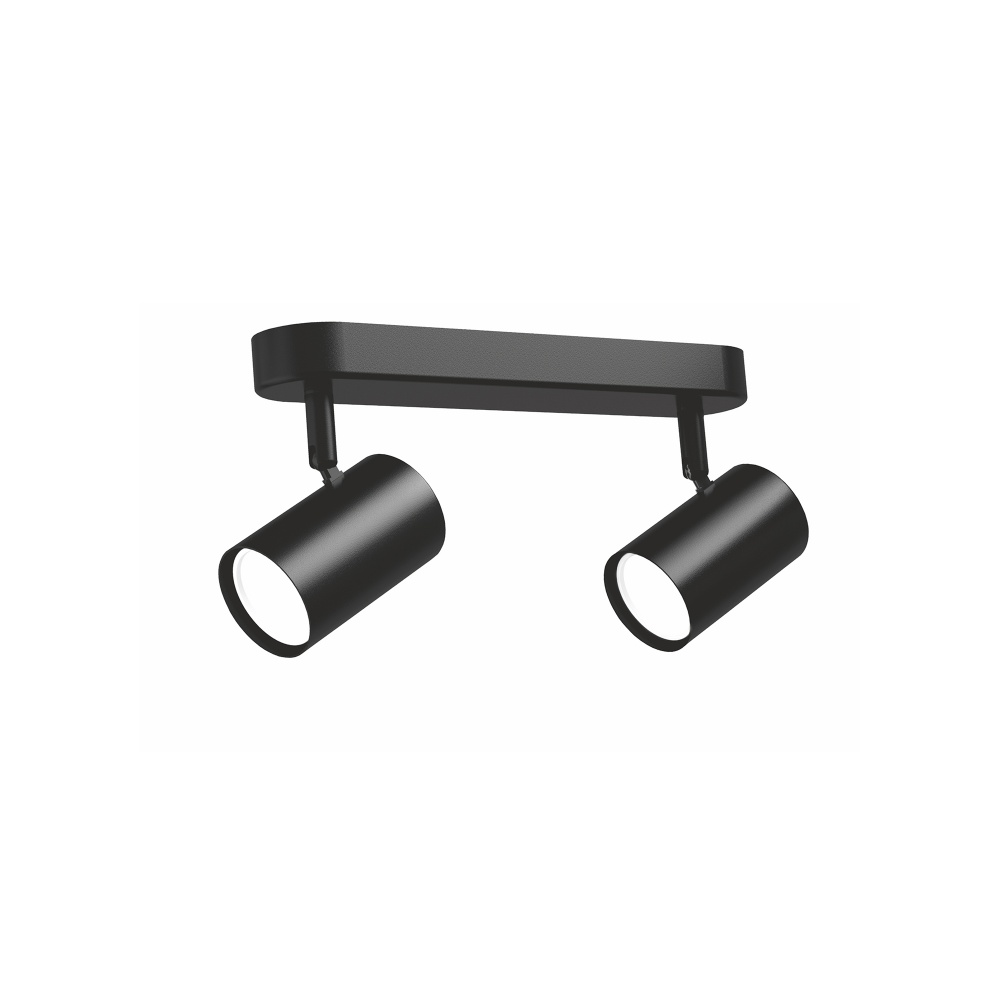 Світильник накладний поворотний Videx 2xGU10 чорний 28507