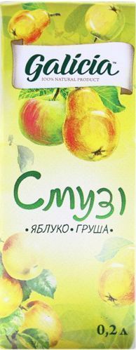 Сок Galicia с мякотью Смузи яблоко-груша 200 мл