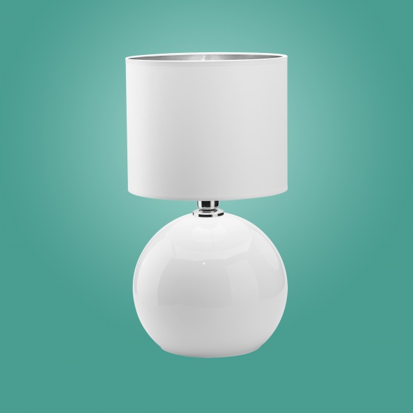 Настільна лампа декоративна TK Lighting Palla Small 1PL-5066 1x15 Вт E27 білий/срібло 
