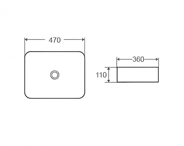 Умывальник Mixxen Quadron 47x36x11см MXLT0636BL
