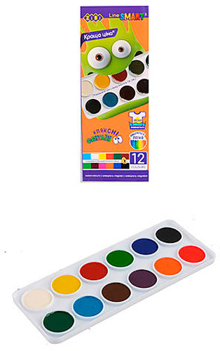 Фарби акварельні SMART 12 кольорів ZB.6541 ZiBi