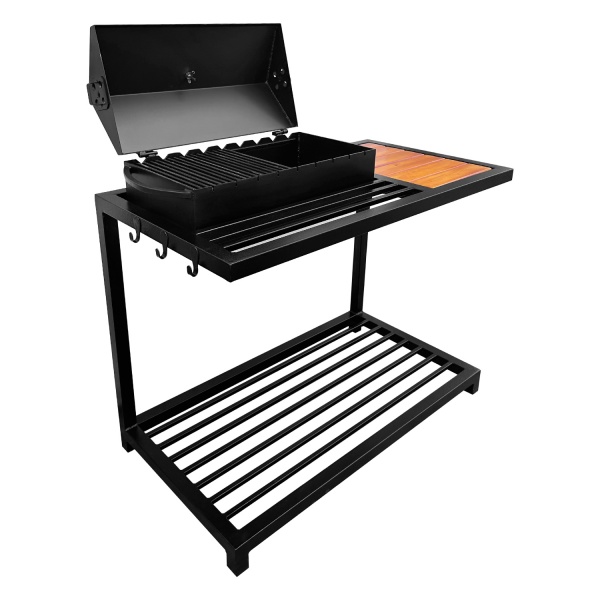 Мангал-барбекю Metalzavod ЛОФТ MLB9-4C на 9 шампуров 4 мм на дровнице С