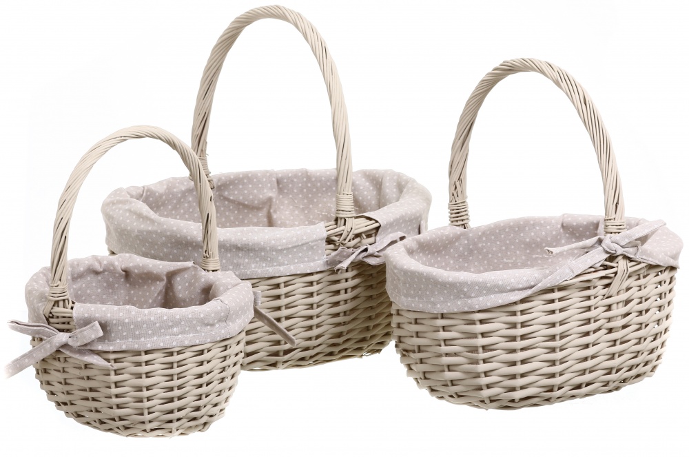 Кошик плетений з текстилем 41х33х18/40 см TC23-2-1