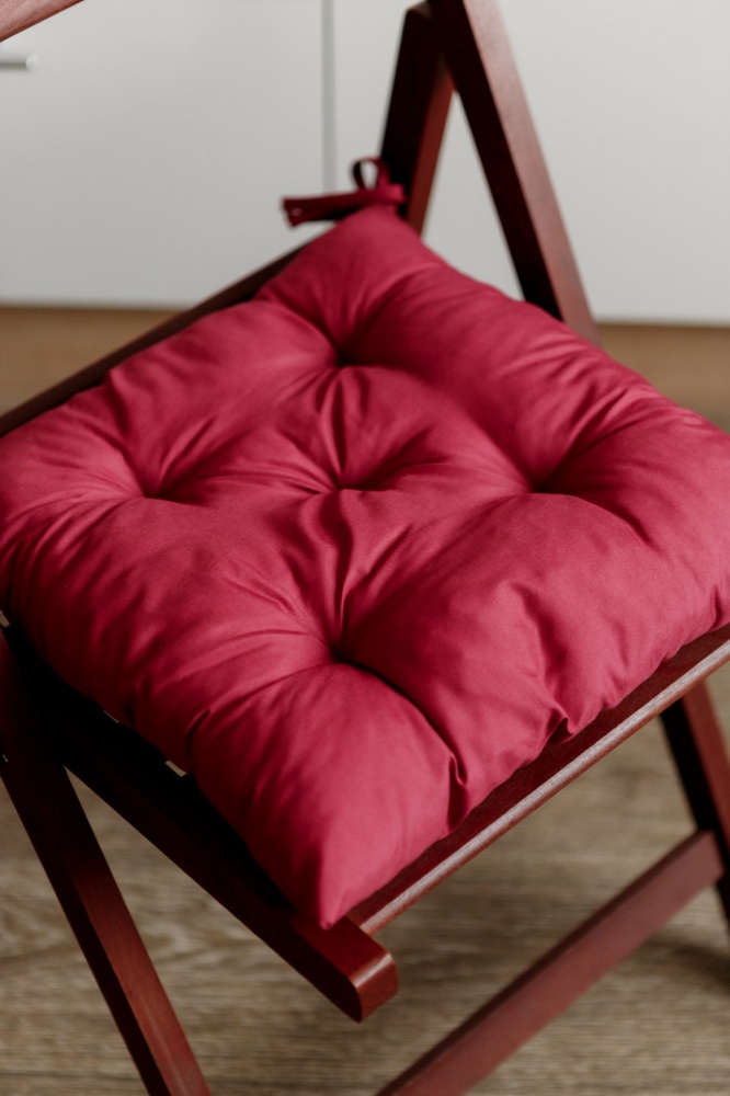 Подушка на стул Фибра 40х40 бордо Прованс