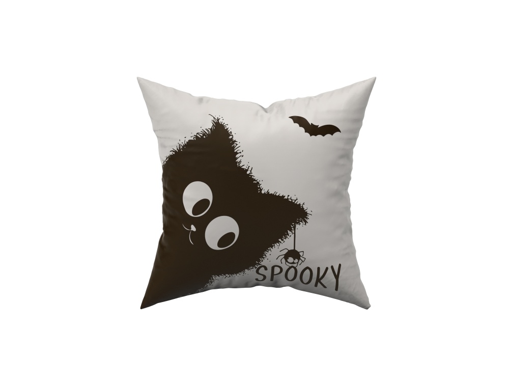Подушка декоративная Halloween cat 45x45 см белый с черным La Nuit