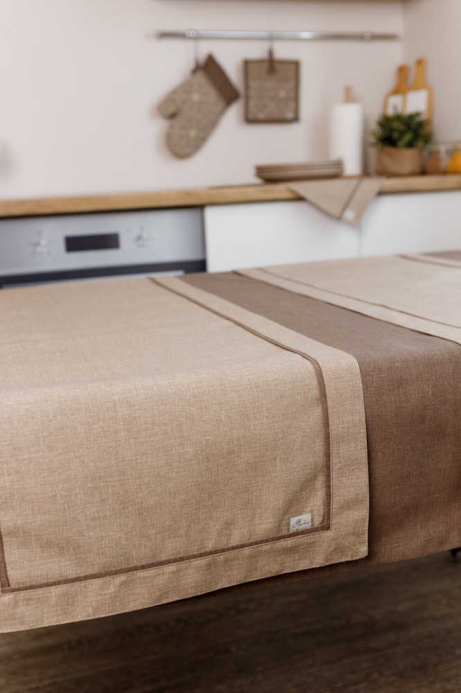 Дорожка (раннер) з двойным кантом Корица Мокко 40x140 см Прованс