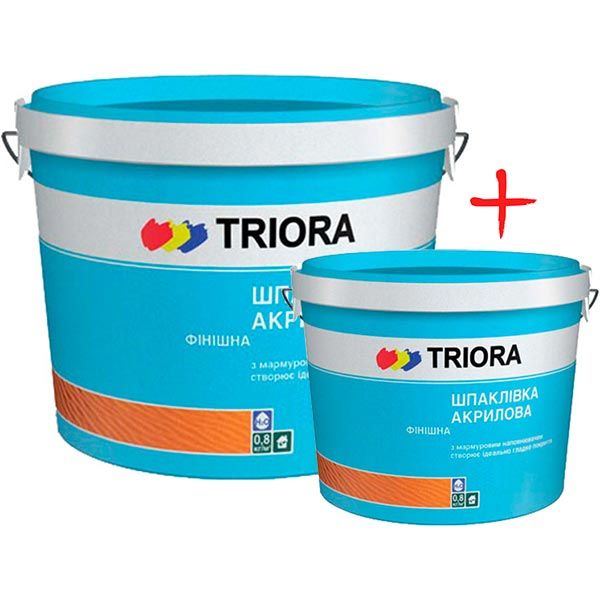 Комплект шпаклевки Triora акриловая финишная 16 кг + 5 кг